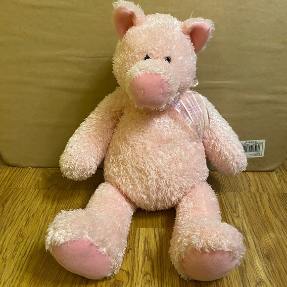 Rare Large Heads And Tails Gund Huggable Pink Pig Stuffed Animal Plush. - Picture 1 of 6